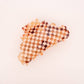 Paulina Otero - Pyramid Hair-Claw in Ivory Checkerboard