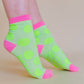 Nettle Studios - Women’s Cotton Ankle Socks - Neon Yellow Polka Dot