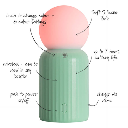 Lund Design House - Mini Wireless 8 Colour Changing Lamp: Mint