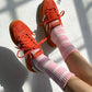 Le Bon Shoppe - Striped Boyfriend Socks: Pink White Stripe