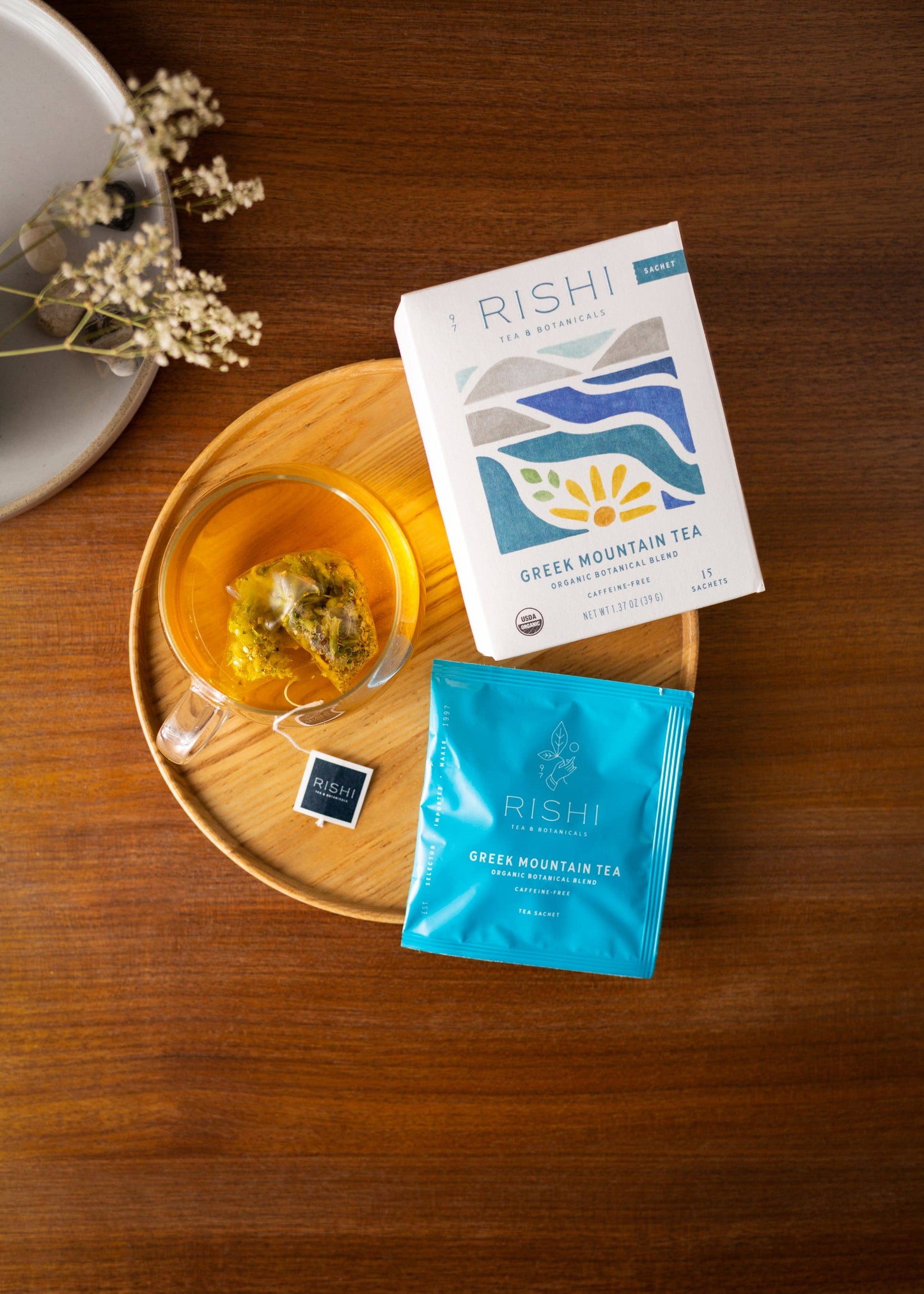 Rishi Tea & Botanicals - Greek Mountain Tea Organic Herbal Tea Sachets