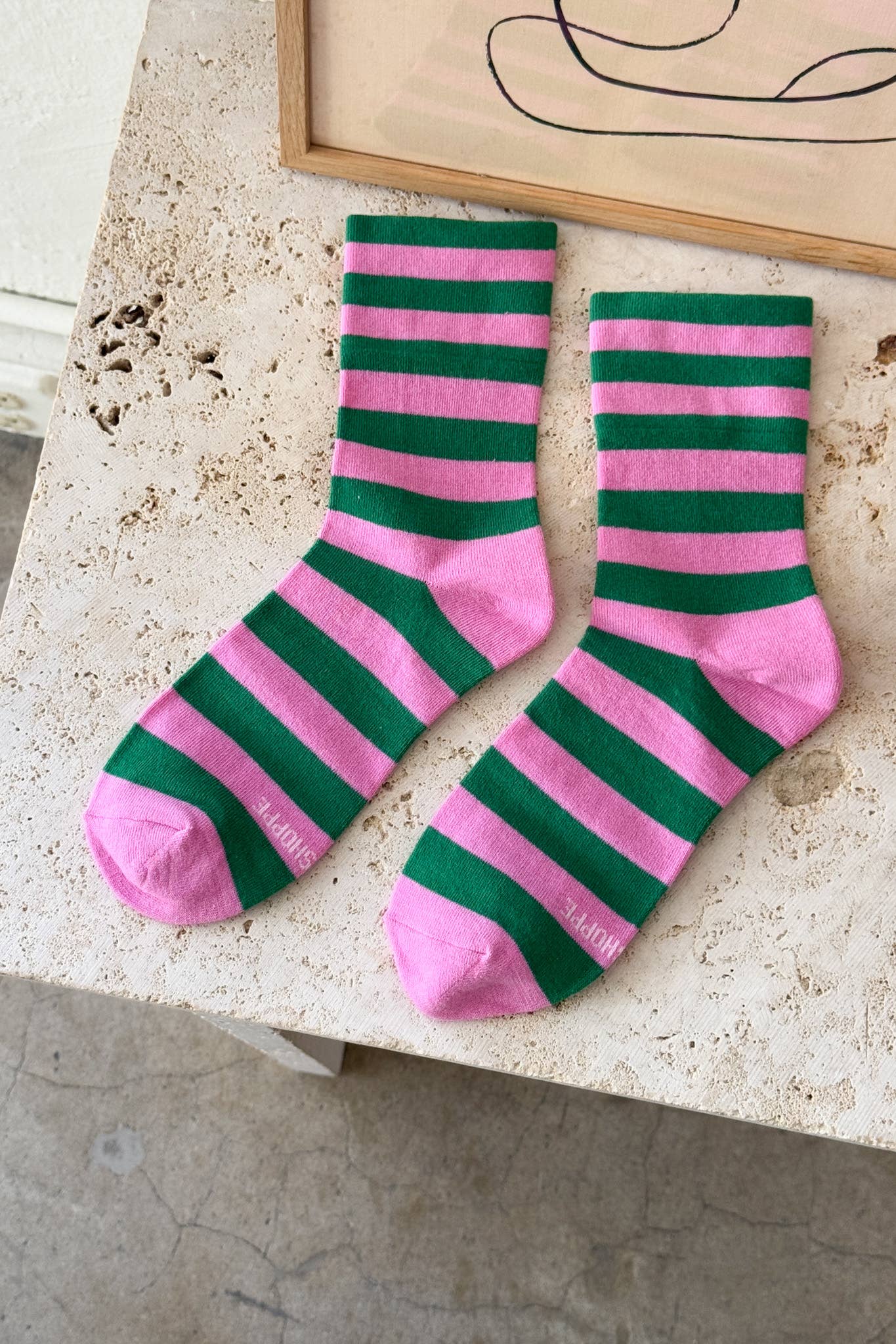 Le Bon Shoppe - Wally Socks: Wide / Green Stripe