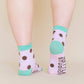 Nettle Studios - Women’s Cotton Ankle Socks - Purple Brown Polka Dot