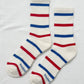 Le Bon Shoppe - Striped Boyfriend Socks: Pink White Stripe