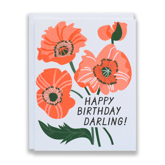 Banquet Workshop - Happy Birthday Darling - Poppies Note Card