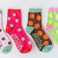 Nettle Studios - Women’s Cotton Ankle Socks - Purple Brown Polka Dot