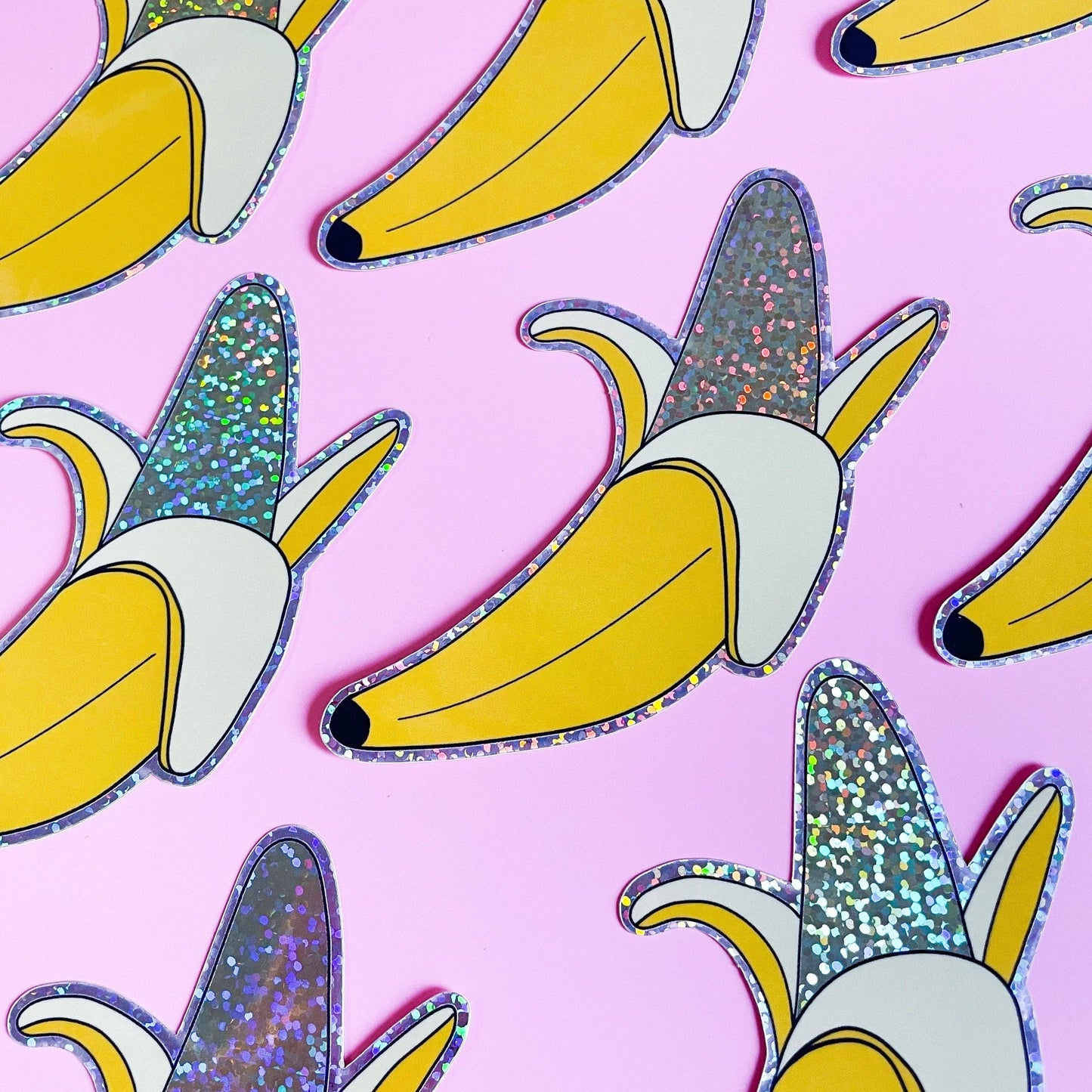 Jenny Lemons - Glitter Peeled Banana Sticker