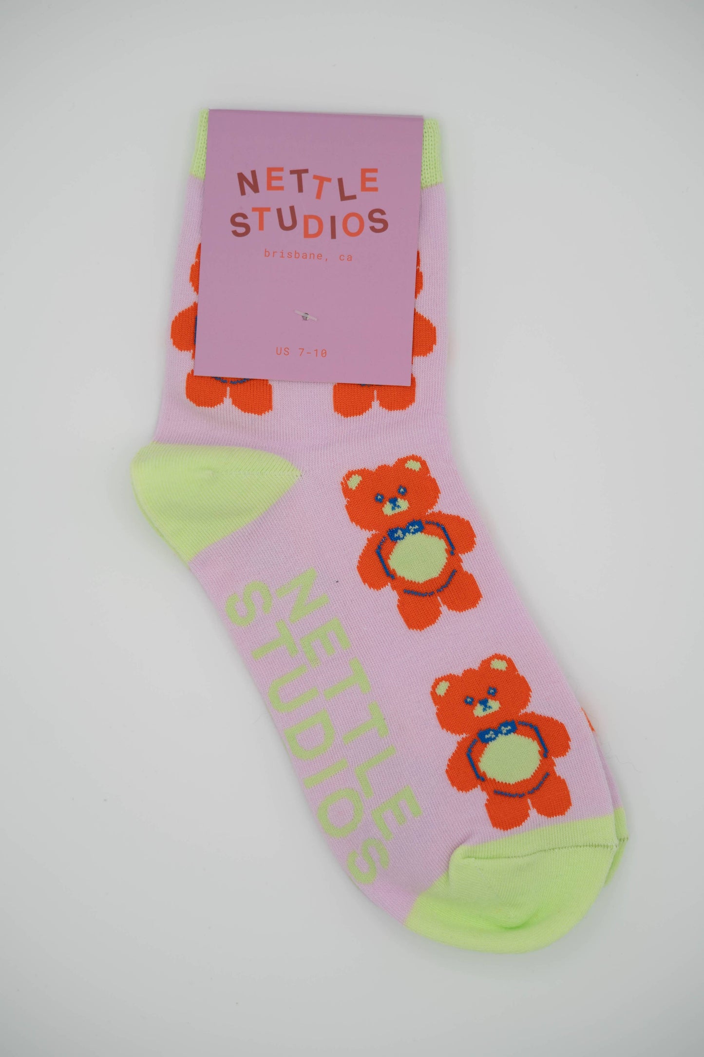 Nettle Studios - Women’s Cotton Ankle Socks - Cinnamon Bears