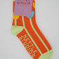Nettle Studios - Women’s Cotton Ankle Socks - Orange Tulips