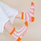 Nettle Studios - Women’s Cotton Ankle Socks - Pink Yellow Stripes
