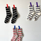 Le Bon Shoppe - Striped Boyfriend Socks: Pink White Stripe