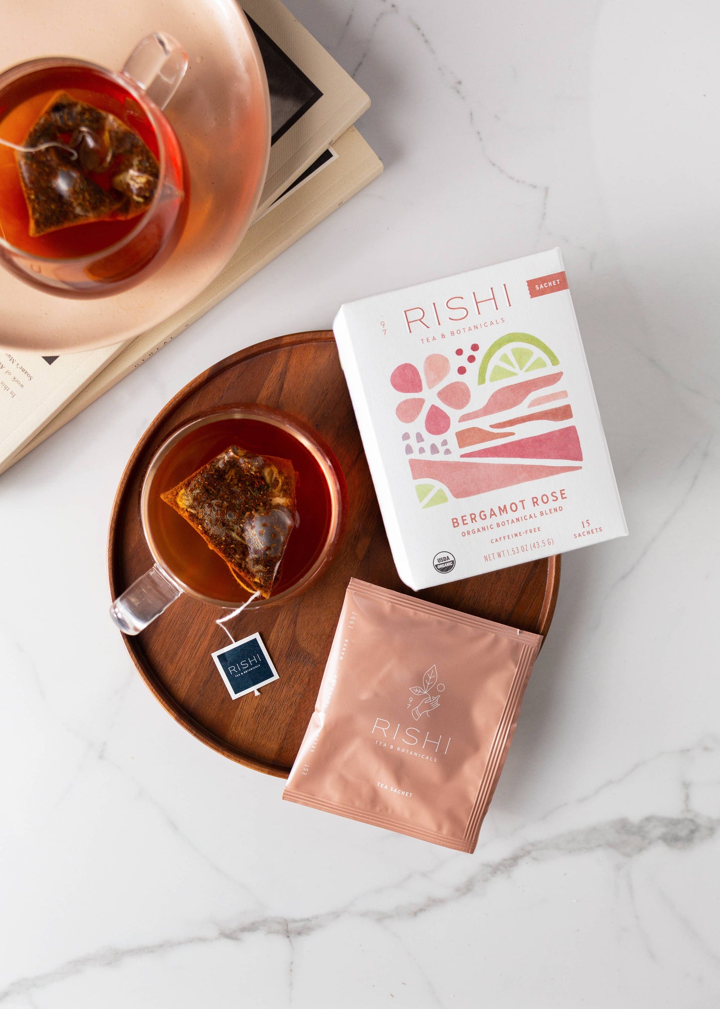 Rishi Tea & Botanicals - Bergamot Rose Organic Herbal Tea Sachets