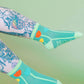 Nettle Studios - Women’s Cotton Ankle Socks - Primary Tulips