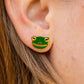 Jenny Lemons - 22k Gold Frog Enamel Earrings