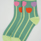 Nettle Studios - Women’s Cotton Ankle Socks - Pink Tulips