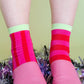 Nettle Studios - Women’s Cotton Ankle Socks - Sweetheart Stripes