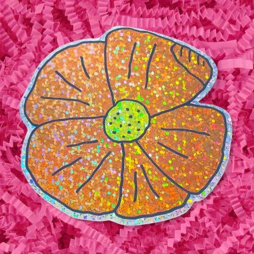 Jenny Lemons - Glitter Poppy Sticker