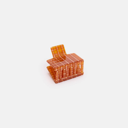 CHUNKS - Midi Box Claw in Caramel Plaid