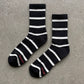 Le Bon Shoppe - Striped Boyfriend Socks: Pink White Stripe