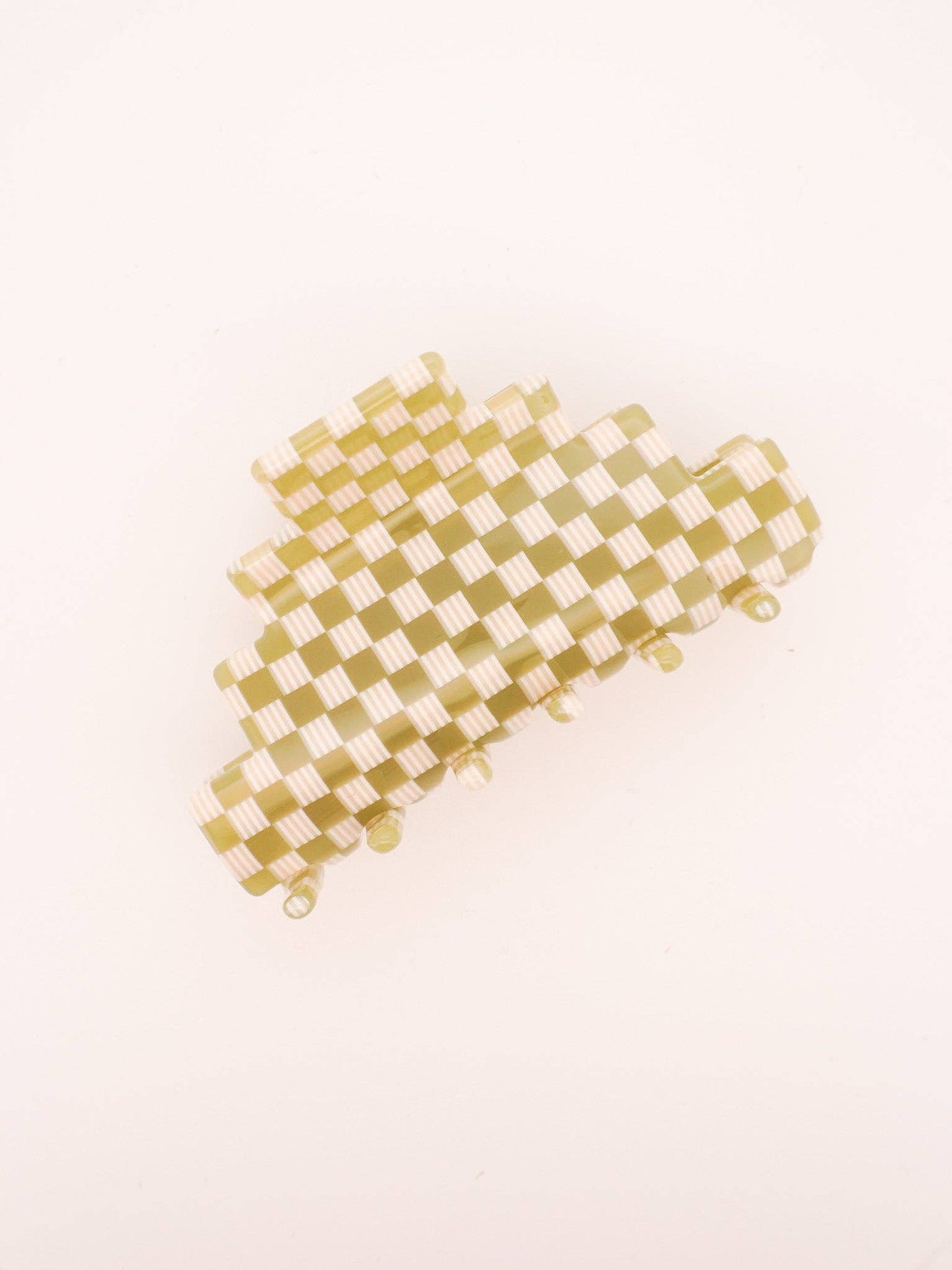 Paulina Otero - Pyramid Hair-Claw in Green Checkerboard