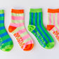 Nettle Studios - Women’s Cotton Ankle Socks - Green Blue Stripes