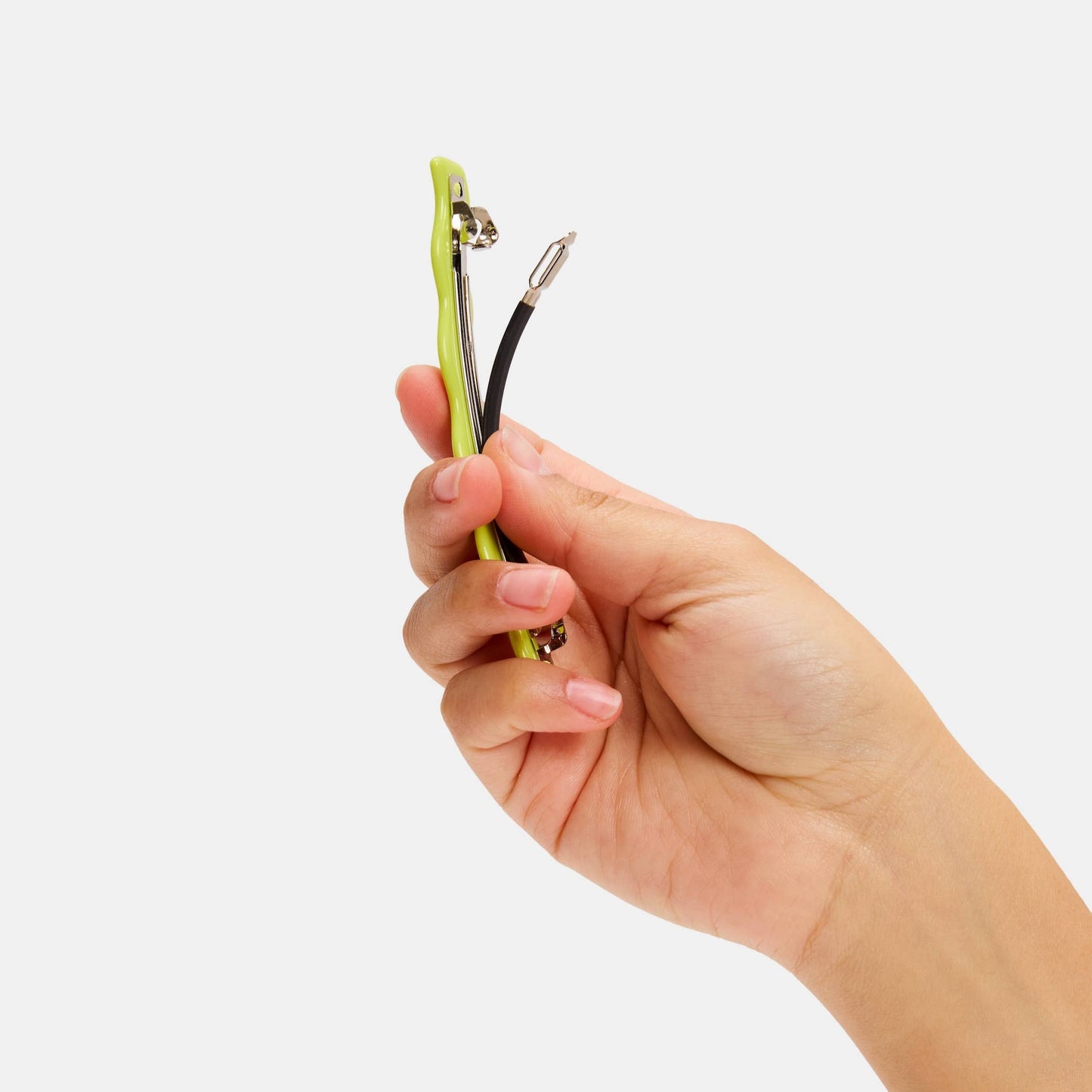 CHUNKS - Skinny Wave Barrette in Lime
