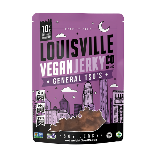 Louisville Vegan Jerky Co. - Vegan & Plant Based General Tso's Jerky 3 oz