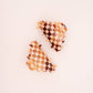 Paulina Otero - Small Pyramid Hair-Claw in Ivory Checkerboard
