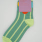 Nettle Studios - Women’s Cotton Ankle Socks - Primary Tulips