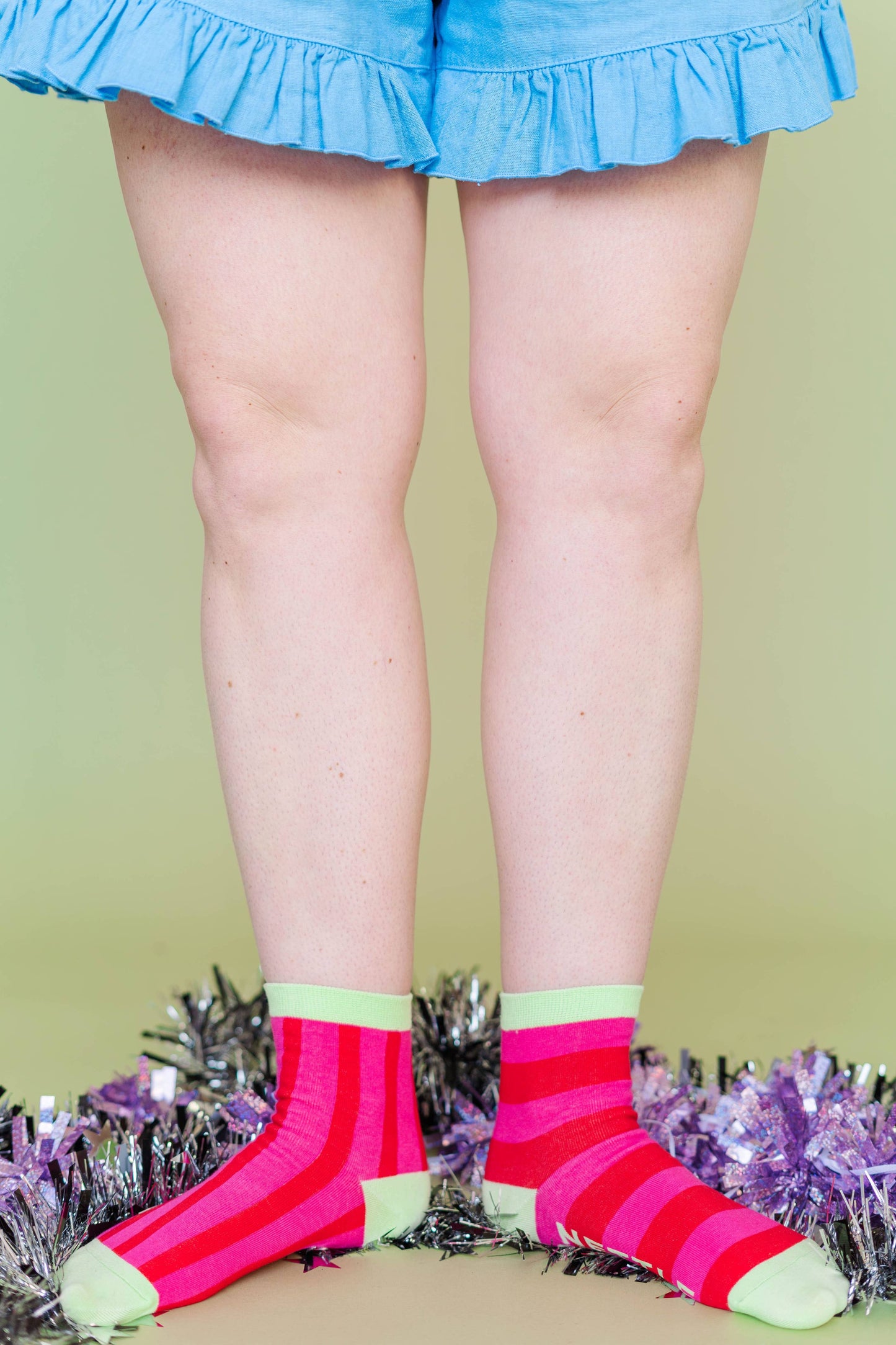 Nettle Studios - Women’s Cotton Ankle Socks - Sweetheart Stripes
