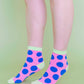 Nettle Studios - Women’s Cotton Ankle Socks - Taffy Polka Dots