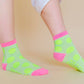 Nettle Studios - Women’s Cotton Ankle Socks - Neon Yellow Polka Dot