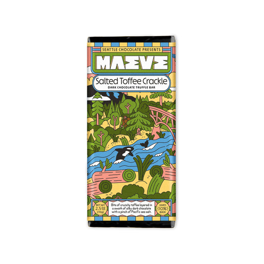 Seattle Chocolate Presents Maeve - Salted Toffee Crackle Truffle Bar