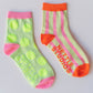 Nettle Studios - Women’s Cotton Ankle Socks - Neon Yellow Polka Dot