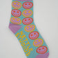 Nettle Studios - Women’s Cotton Ankle Socks - Star Eyed Smiley Face