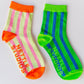 Nettle Studios - Women’s Cotton Ankle Socks - Pink Yellow Stripes