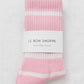 Le Bon Shoppe - Striped Boyfriend Socks: Pink White Stripe