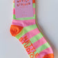 Nettle Studios - Women’s Cotton Ankle Socks - Pink Yellow Stripes