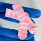 Le Bon Shoppe - Striped Boyfriend Socks: Pink White Stripe