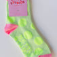 Nettle Studios - Women’s Cotton Ankle Socks - Neon Yellow Polka Dot