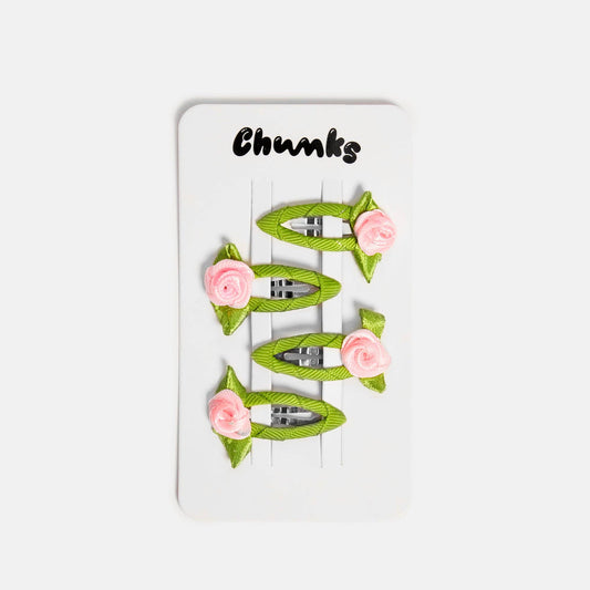 CHUNKS - Rosette Snap Clips in Blush