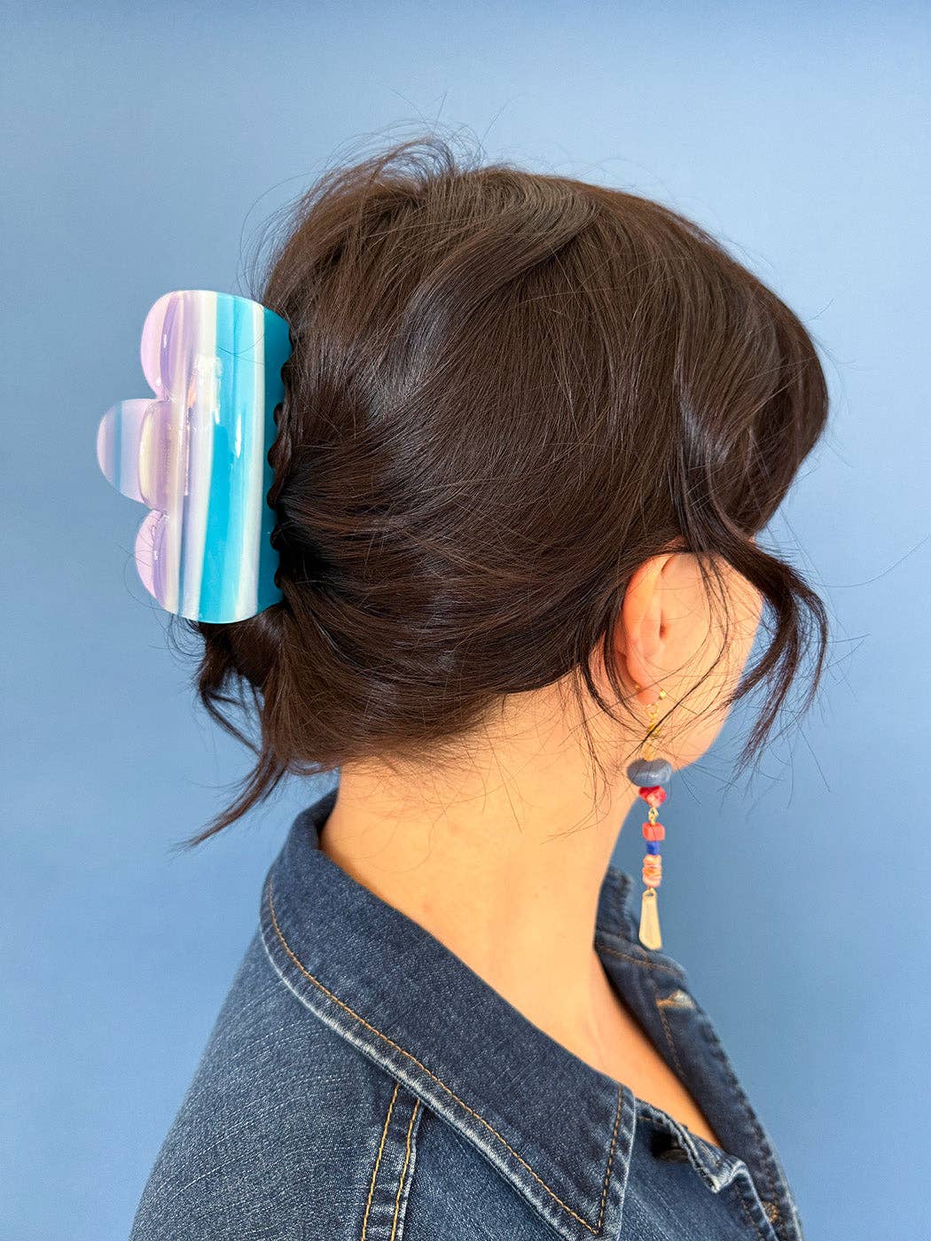 Paulina Otero - Vase Hair-Claw in Blue Stripes