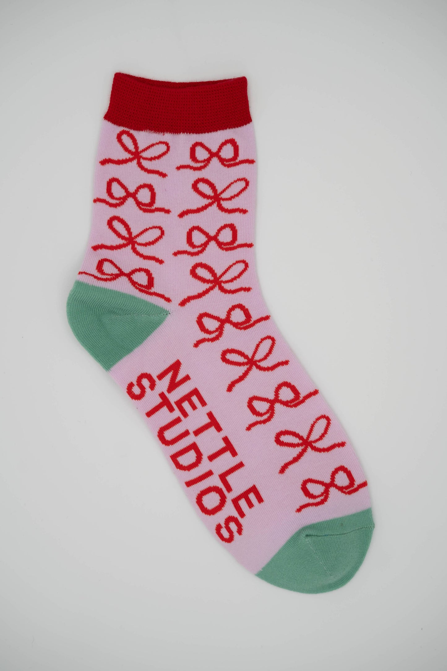 Nettle Studios - Women’s Cotton Ankle Socks - Lavender Bows