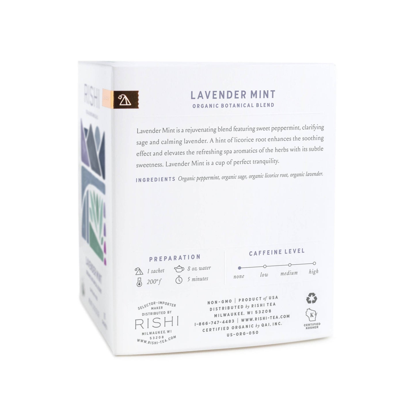 Rishi Tea & Botanicals - Lavender Mint Organic Herbal Tea Sachets