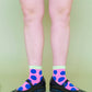 Nettle Studios - Women’s Cotton Ankle Socks - Taffy Polka Dots