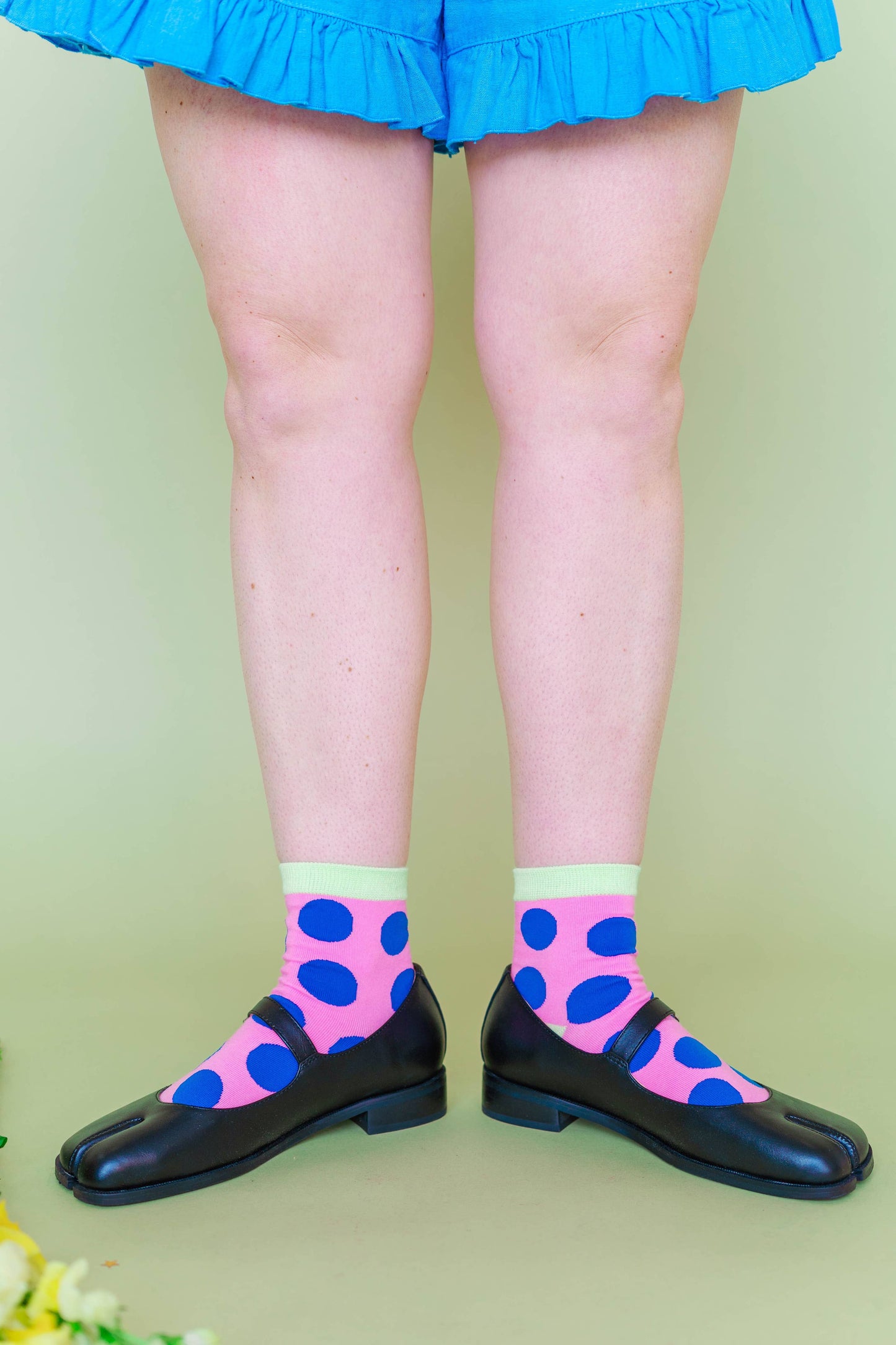 Nettle Studios - Women’s Cotton Ankle Socks - Taffy Polka Dots