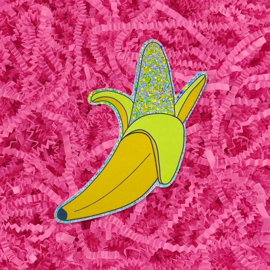 Jenny Lemons - Glitter Peeled Banana Sticker