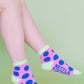 Nettle Studios - Women’s Cotton Ankle Socks - Taffy Polka Dots