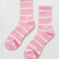 Le Bon Shoppe - Striped Boyfriend Socks: Pink White Stripe