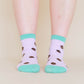 Nettle Studios - Women’s Cotton Ankle Socks - Purple Brown Polka Dot